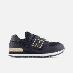 Zapatillas New Balance 574 Kids Negro Dorado Velcro