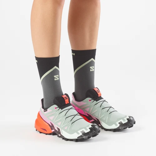 Zapatilla Speedcross 6 Gore-tex Gris Rosa Naranja - Imagen 2